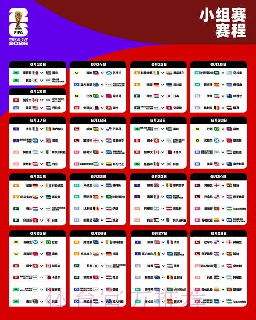 2026世界杯小组赛赛程中国时间完整安排官网入口